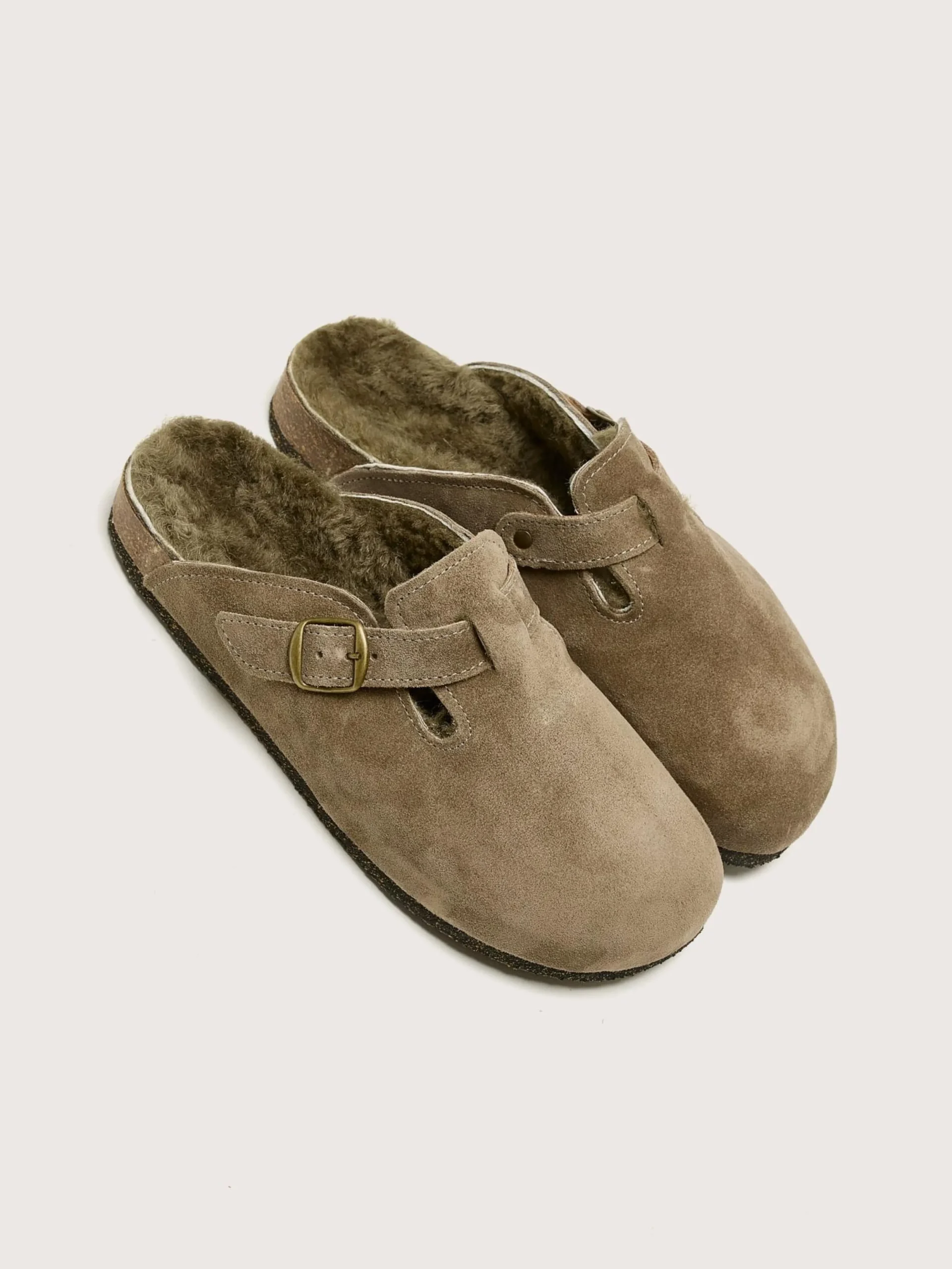 BOSABO Taupe Velours Klompen